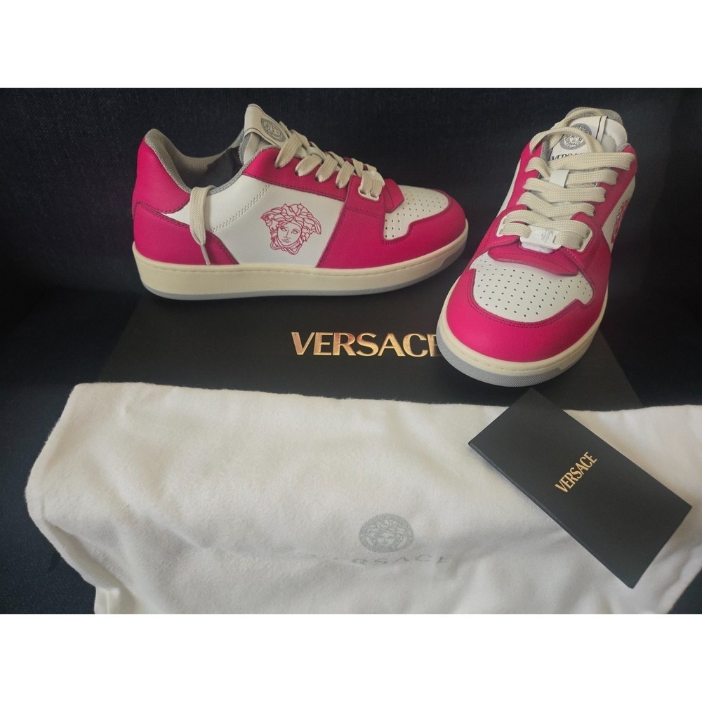 Womens Versace Sneakers pink and white NWT - Picture 2 of 14